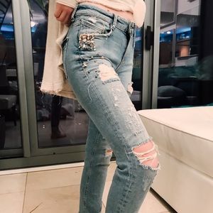 Zara Trafaluc Denimwear with sparkle & distressed